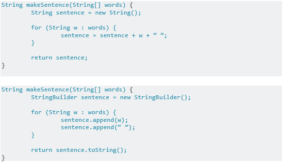 JavaString vs. StringBuilder