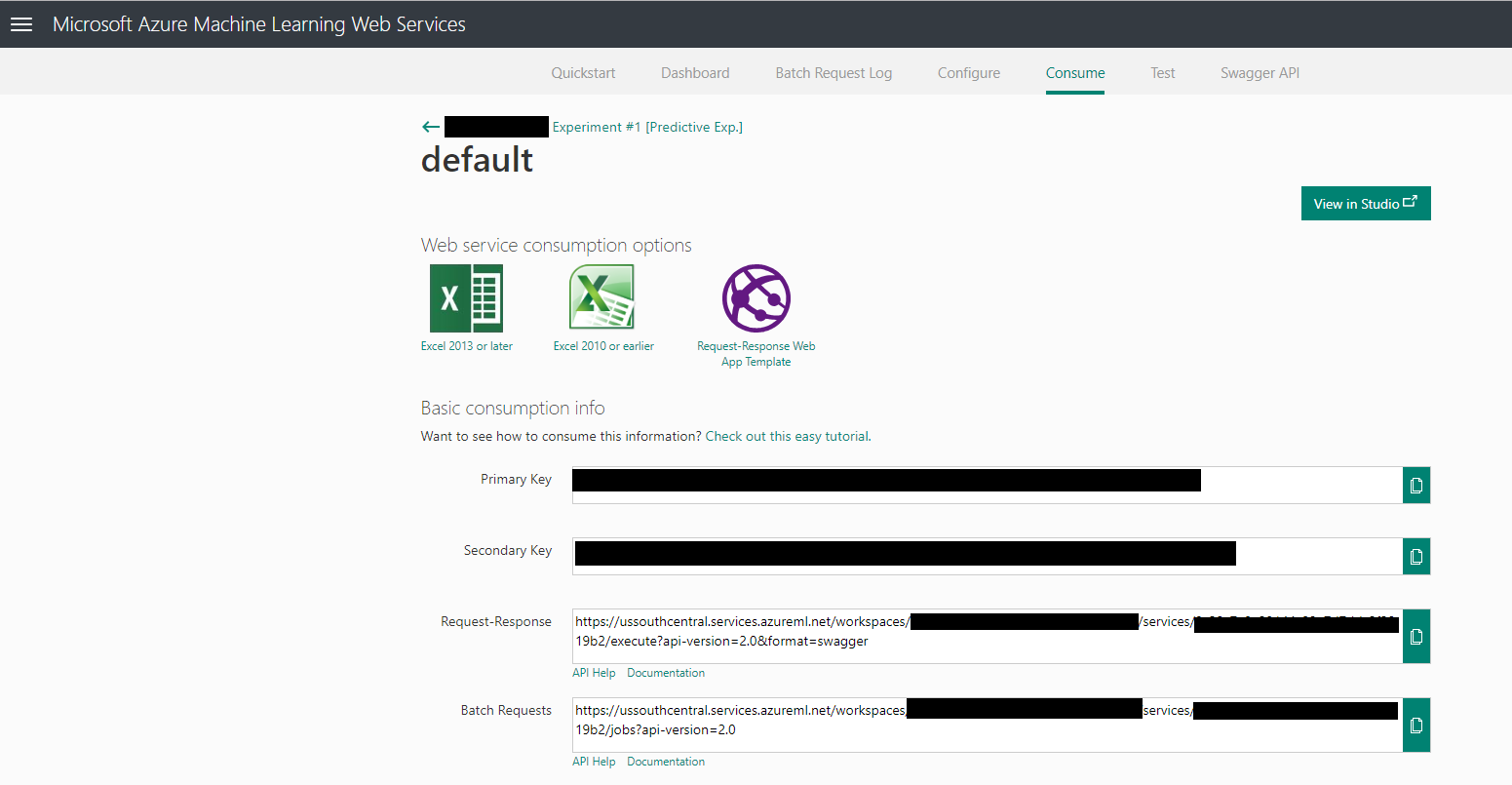 Azure ML Service Dashboard