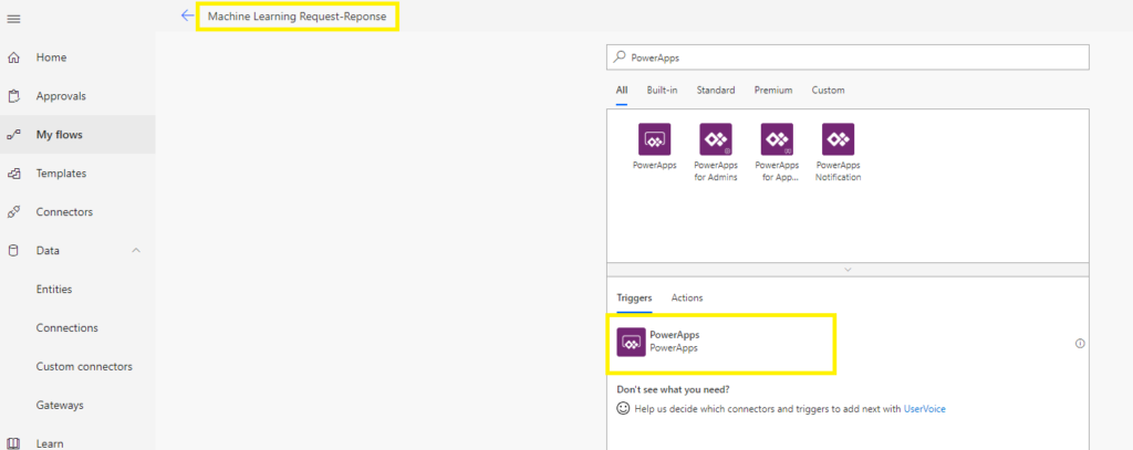 PowerApps Flow Screen1